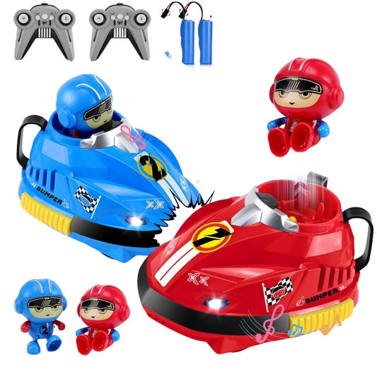 Set of 2 RC Bumper Cars with Ejecting Robots