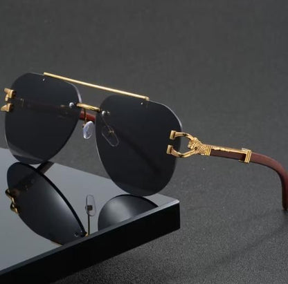 Premium Rimless Aviator Sunglasses (Pack of 1 )