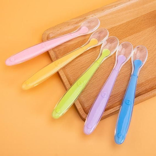 BPA-Free Baby Silicon Spoon (Set of 5) Assorted  Color
